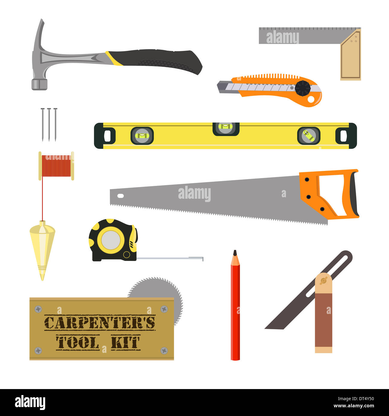 Carpenter`s Tool Kit Stock Photo Alamy